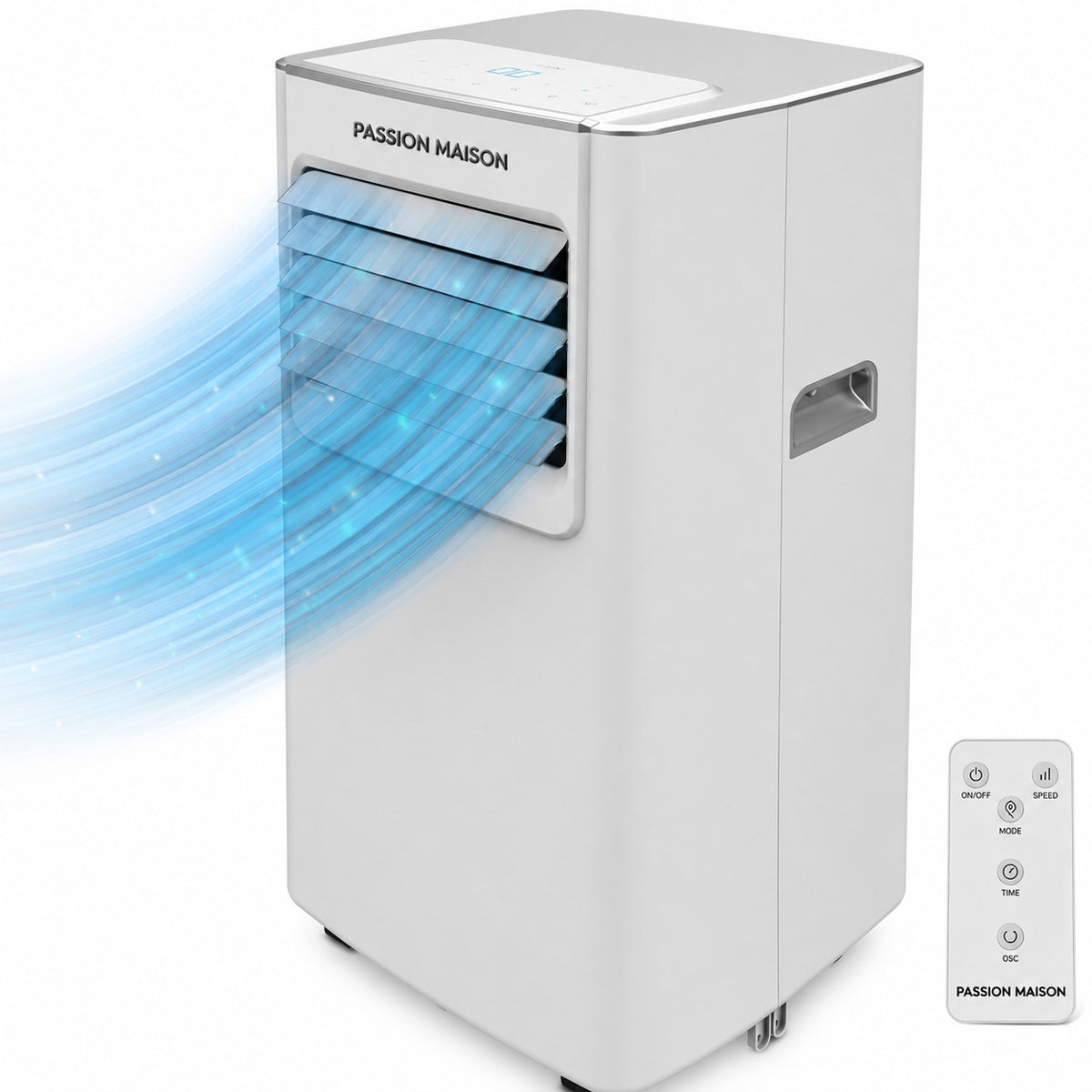Climatiseur Mobile Passion Maison Breeze 7 – 7000 BTU, 4-en-1 avec Déshumidificateur, Télécommande & Kit Fenêtre