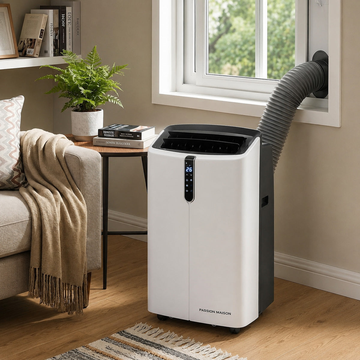 Climatiseur Mobile Réversible 14000 BTU Passion Maison Polar 14 – Wi-Fi, 5-en-1, Chauffage, Déshumidificateur & Kit Fenêtre