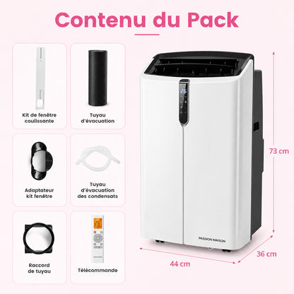 Climatiseur Mobile Réversible 14000 BTU Passion Maison Polar 14 – Wi-Fi, 5-en-1, Chauffage, Déshumidificateur & Kit Fenêtre