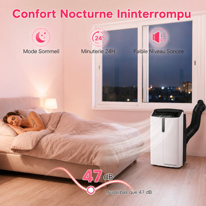 Climatiseur Mobile Réversible 14000 BTU Passion Maison Polar 14 – Wi-Fi, 5-en-1, Chauffage, Déshumidificateur & Kit Fenêtre