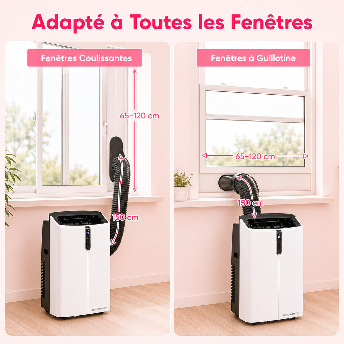 Climatiseur Mobile Réversible 14000 BTU Passion Maison Polar 14 – Wi-Fi, 5-en-1, Chauffage, Déshumidificateur & Kit Fenêtre