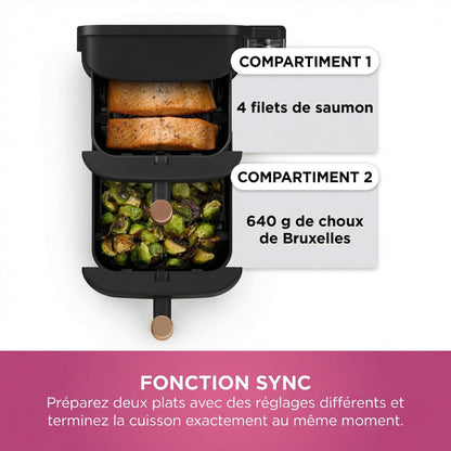 Air Fryer Double Tiroir Vertical 9,5L – Friteuse Sans Huile