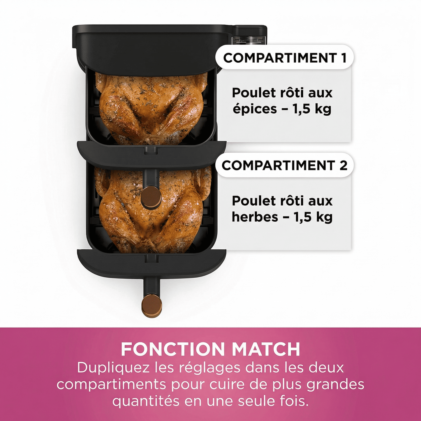 Air Fryer Double Tiroir Vertical 9,5L – Friteuse Sans Huile