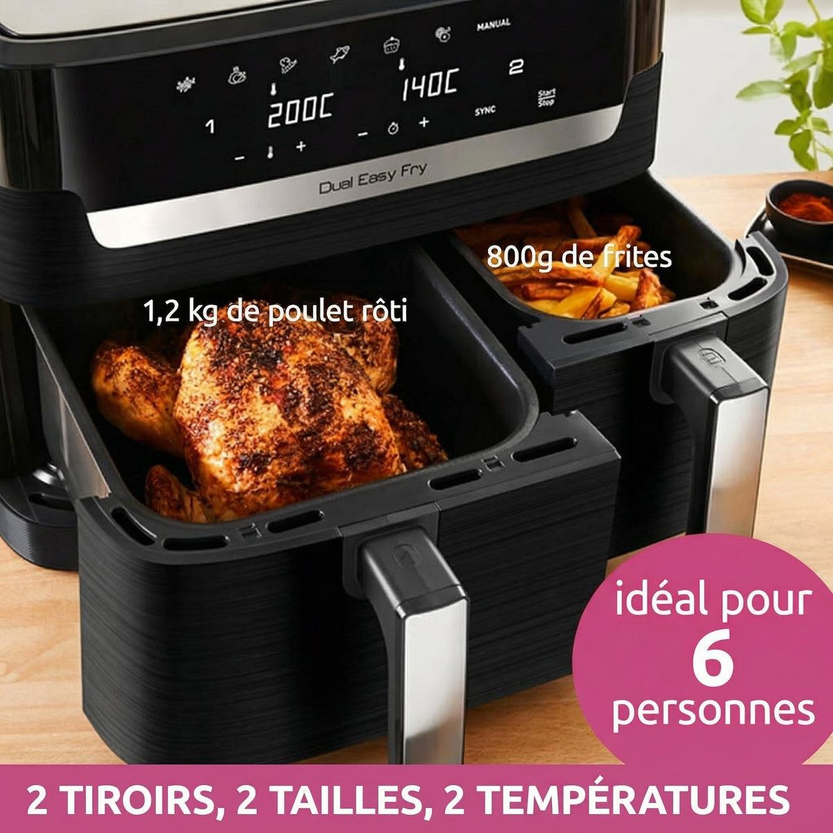 Air Fryer Double Zone 8,3 L – Friteuse Sans Huile