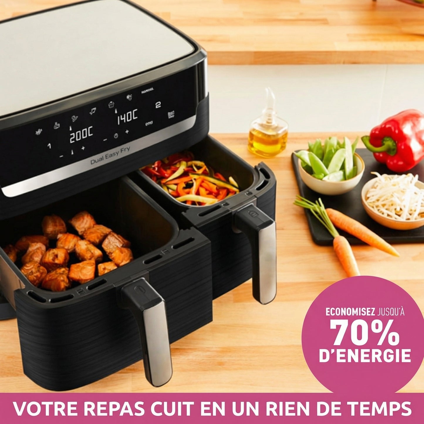 Air Fryer Double Zone 8,3 L – Friteuse Sans Huile