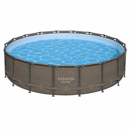 Piscine Tubulaire Ronde Passion Maison Azur 5,49m x 1,22m – Échelle, Bâche & Pompe Incluse