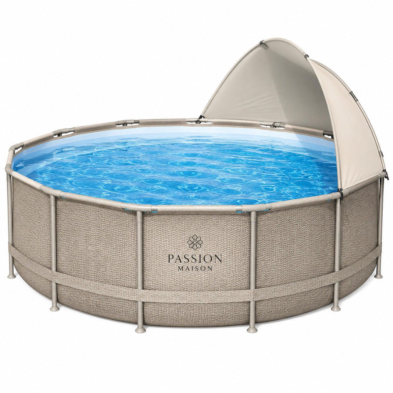 Piscine Tubulaire Ronde Passion Maison Oasis 3,96m x 1,07m – Auvent, Échelle & Pompe Incluse