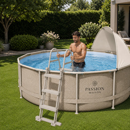 Piscine Tubulaire Ronde Passion Maison Oasis 3,96m x 1,07m – Auvent, Échelle & Pompe Incluse